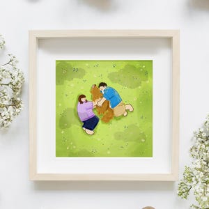 Retrato de pareja personalizado, póster digital, ilustración imprimible, regalo de aniversario para él, regalo personalizado, tarjeta de Navidad.