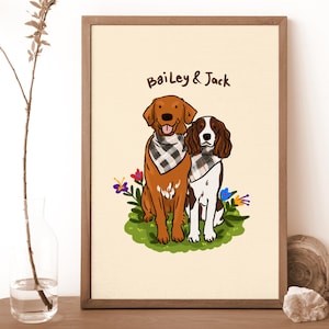 Gepersonaliseerd huisdierportret, aangepaste hondenkunst aan de muur, kattenkunstdruk, verjaardagscadeau voor dierenliefhebbers, verjaardagscadeau, telefoonbehang huisdier