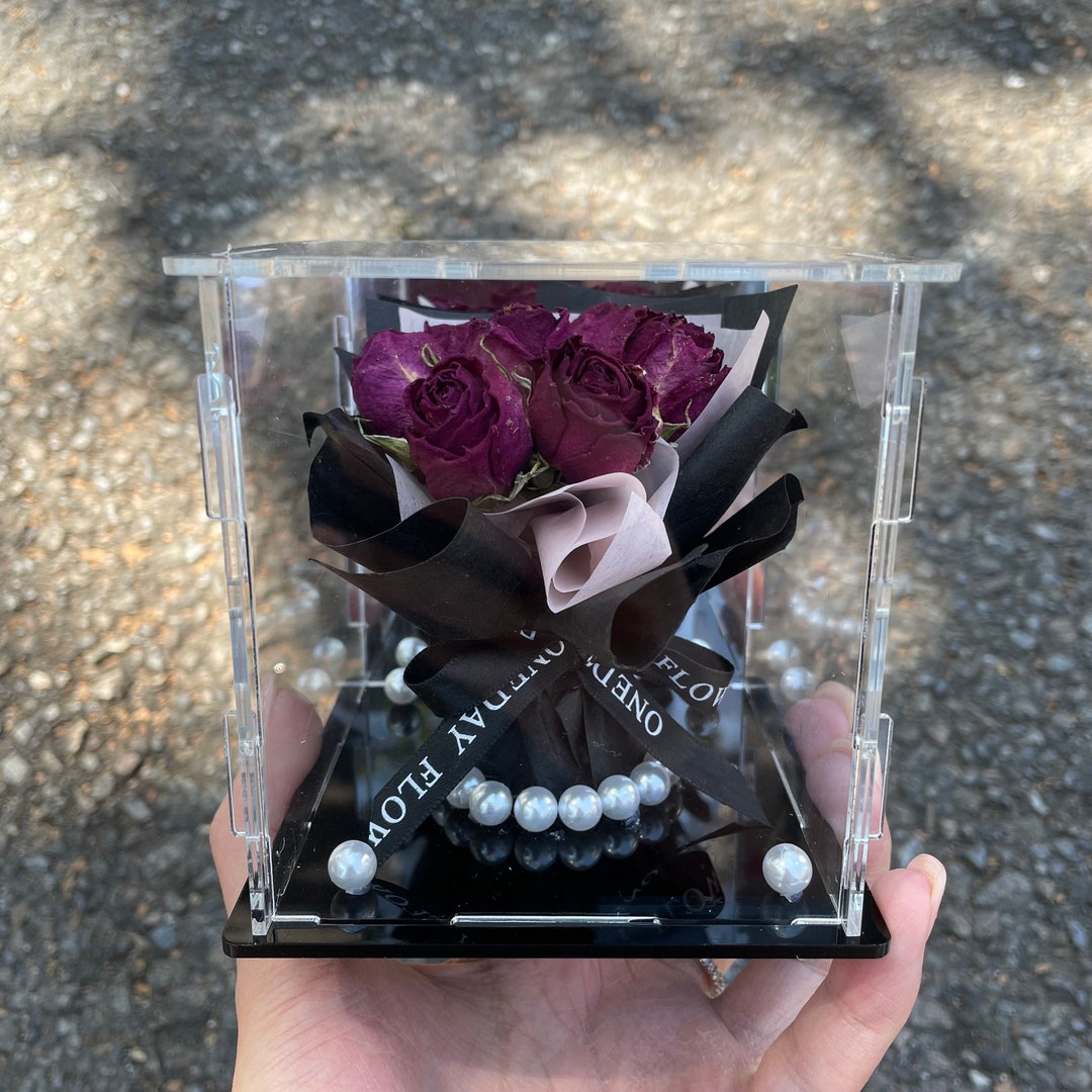 Dried Rose Acrylic Box - Etsy
