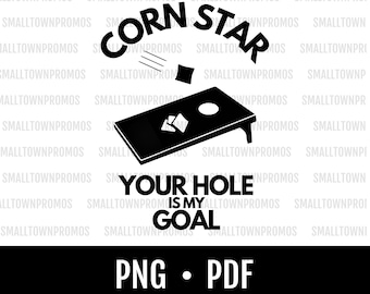 Diseño de estrella de Cornhole / Lema divertido (PDF, PNG)