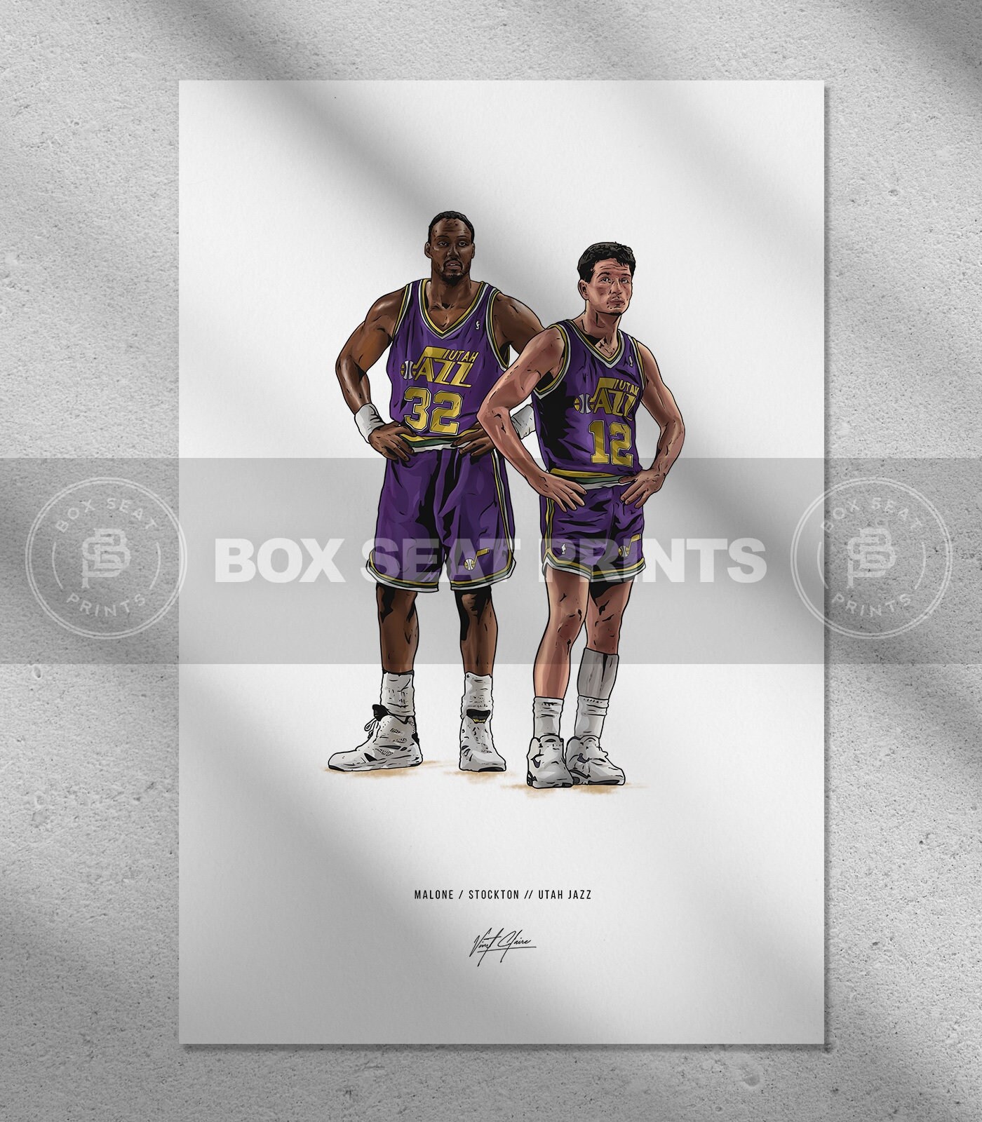 KARL MALONE JOHN STOCKTON UTAH JAZZ 8x10 PHOTO BASKETBALL NBA HOF