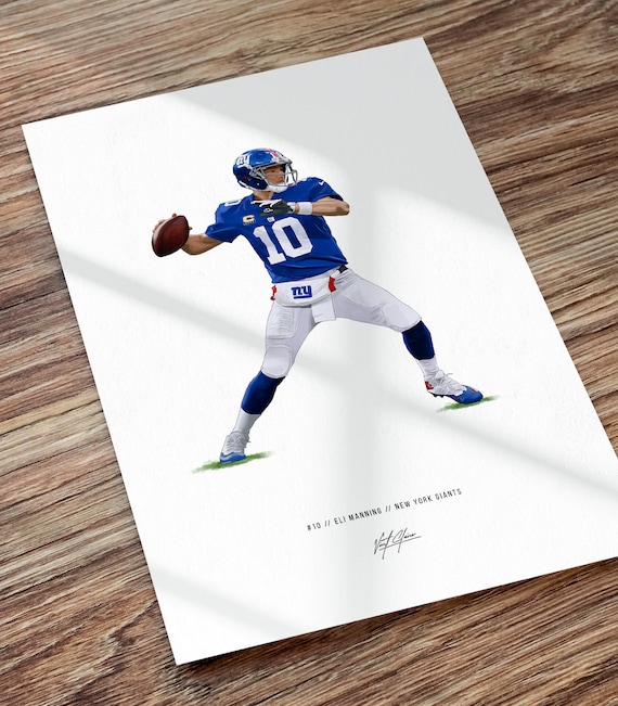 ~ side marionet foran Eli Manning New York Giants Football Illustrated Art Poster - Etsy