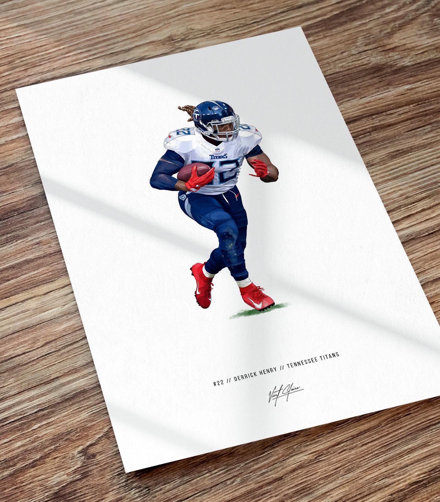 Derrick Henry Tennessee Titans Football Illustrated Art 