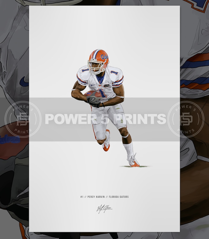 Percy Harvin Florida Gators Illustrated Art Print Poster | Etsy