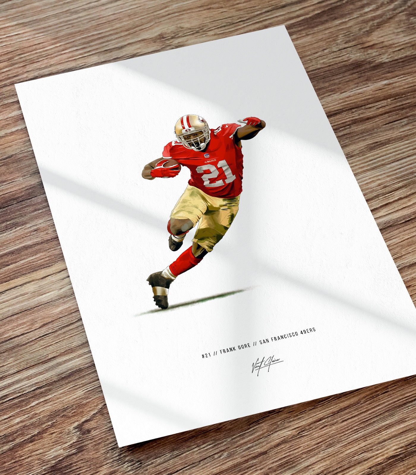 Frank Gore San Francisco 49ers Football Illustrated Art Poster 