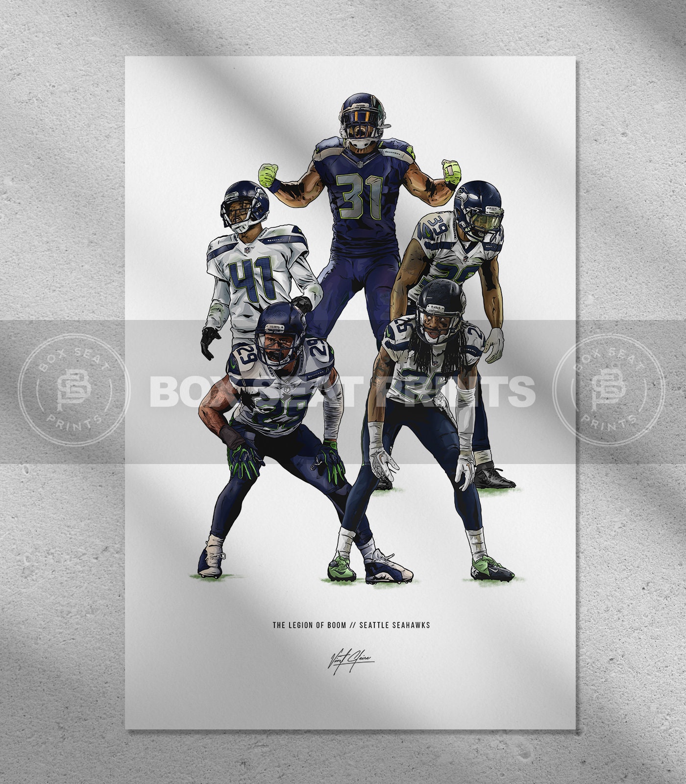 Legion of Boom Seattle Seahawks Illustrated Art Print Poster - Etsy