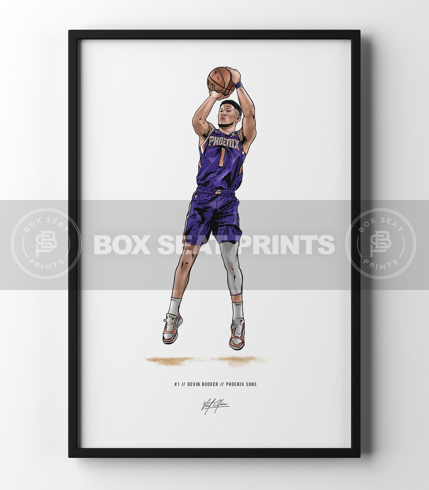 Phoenix Suns Devin Booker Neon NBA Poster - Printing Ooze