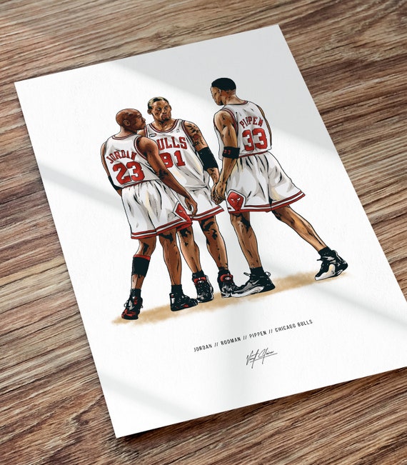 Scottie Pippen with Michael Jordan and Dennis Rodman T-Shirt