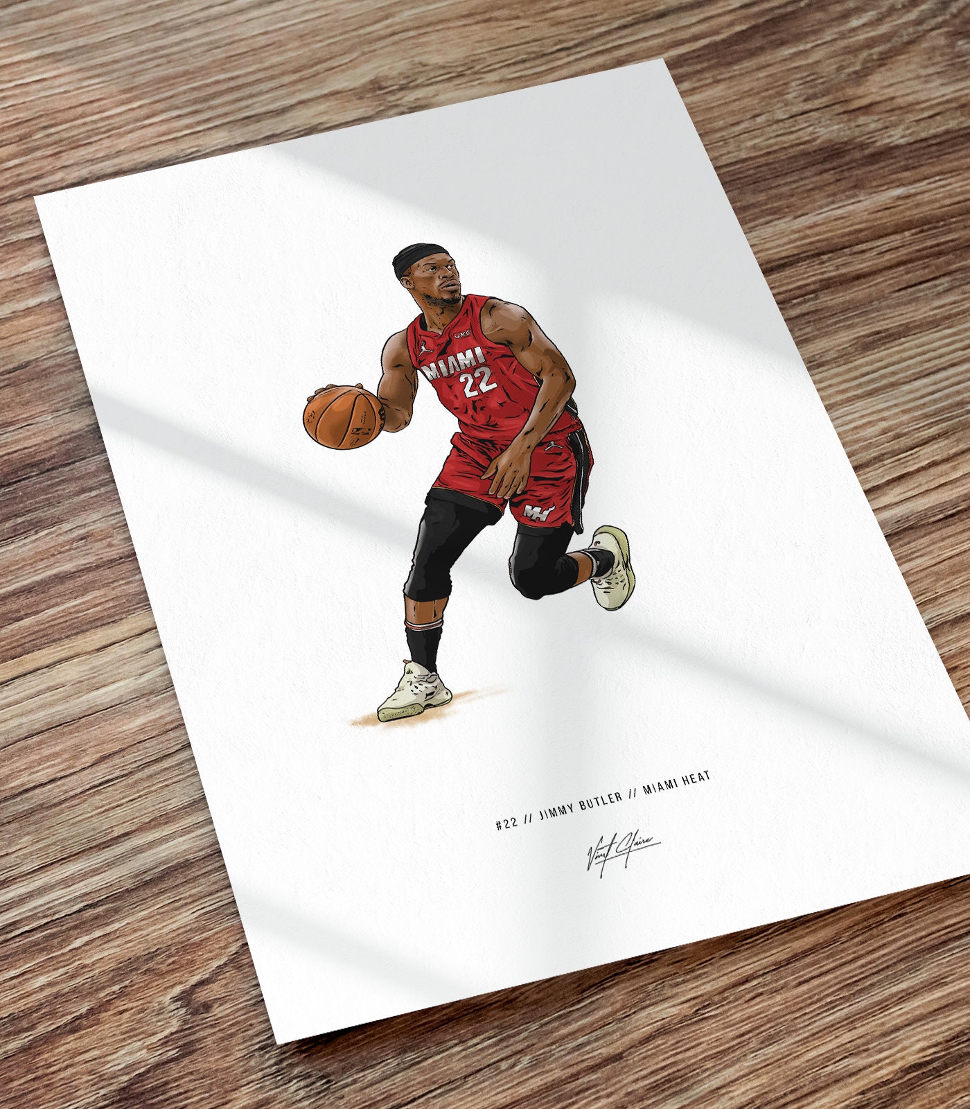 BAOGELI Jimmy Butler Posters Basketball Wallpaper Canvas Wall Art Decor  Paintings Picture for Home Living Room Decoration Frame:12×18inch(30×45cm)
