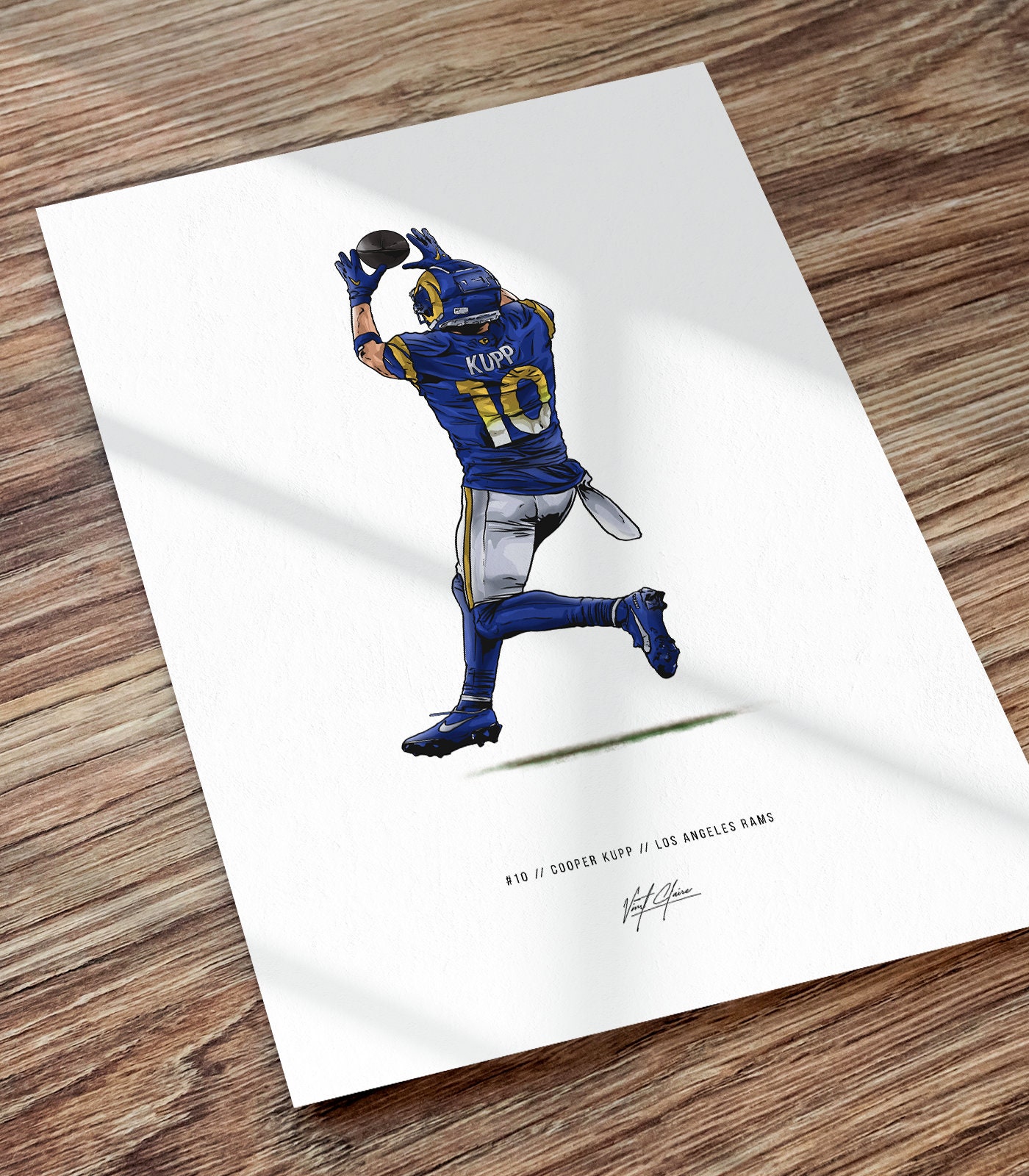 Cooper Kupp Los Angeles Rams Football Illustrated Art Poster 