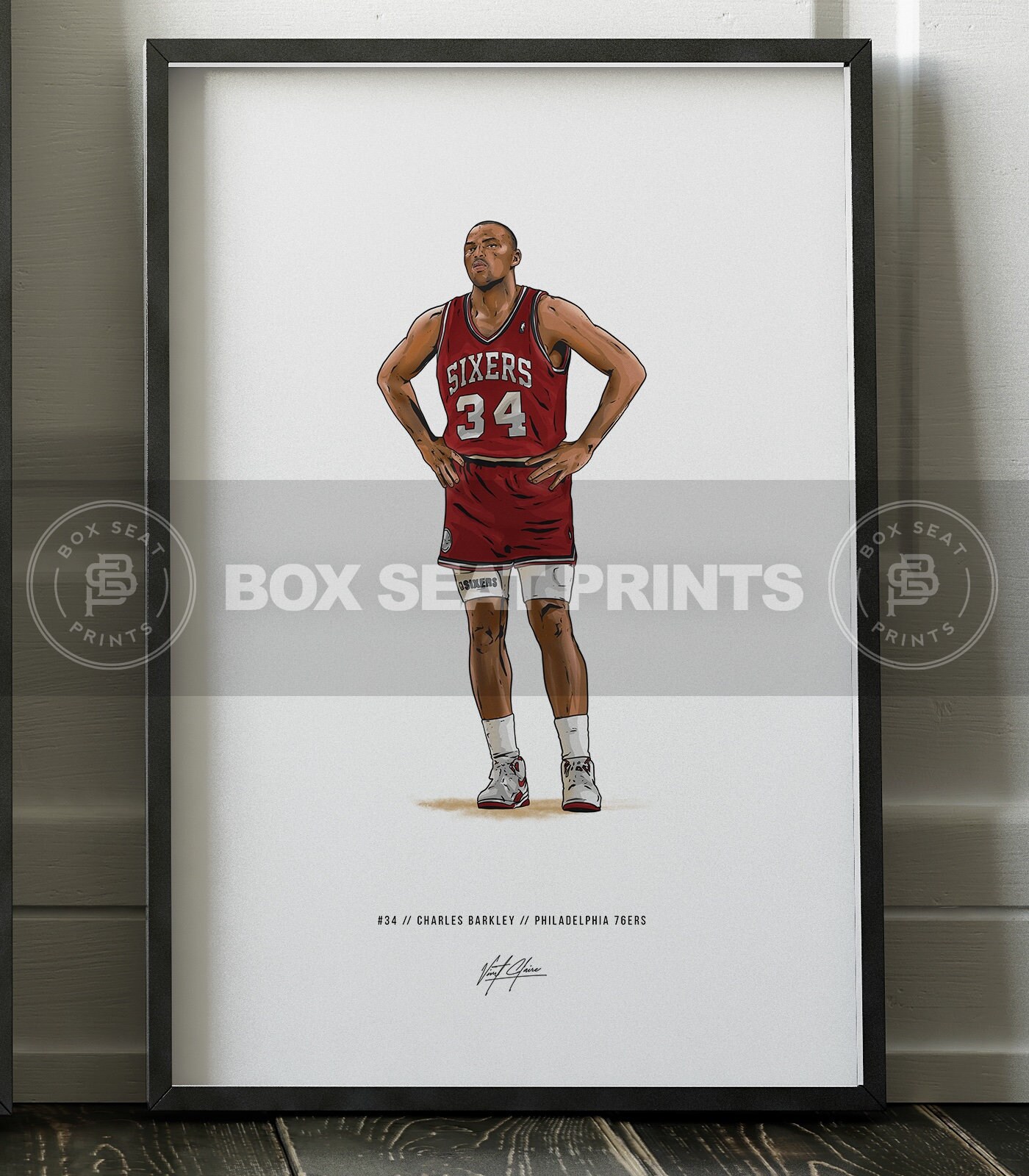 Charles Barkley Philadelphia 76ers Art Illustrated Print - Etsy