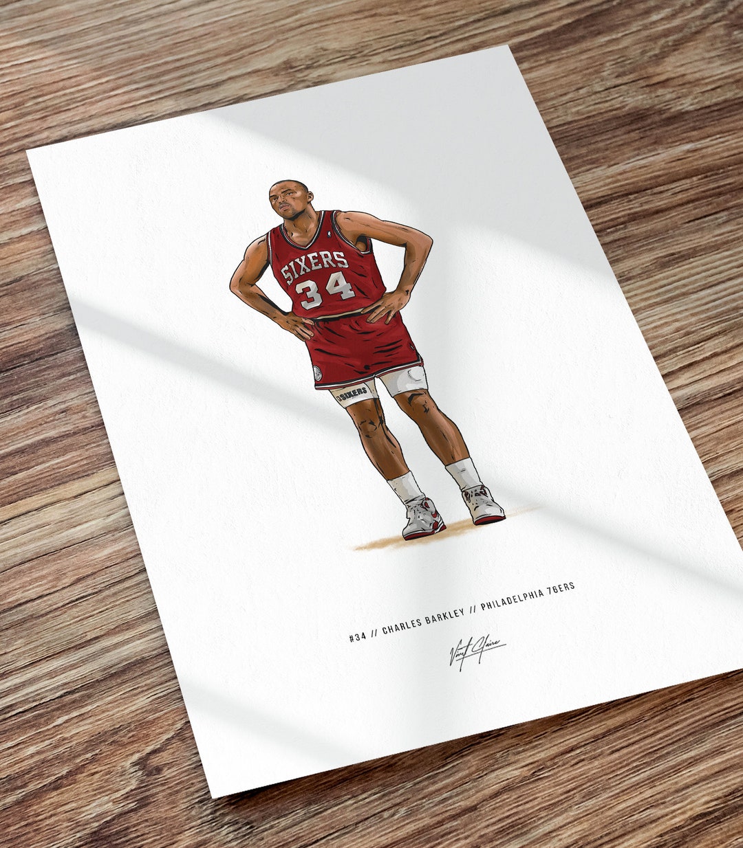 Charles Barkley Philadelphia 76ers Art Illustrated Print - Etsy