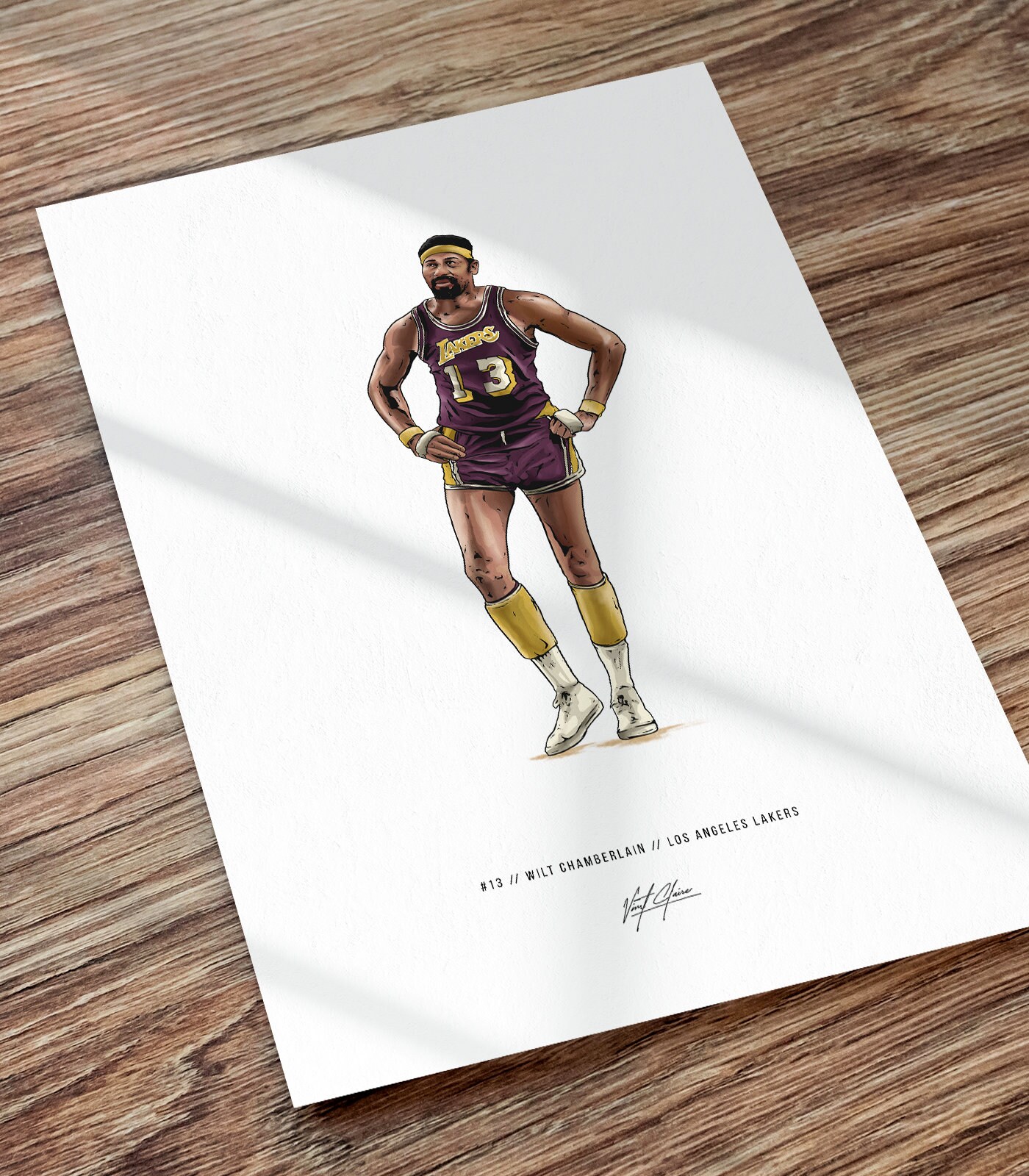 Wilt Chamberlain Los Angeles Lakers Basketball Art Drawing - Etsy Israel