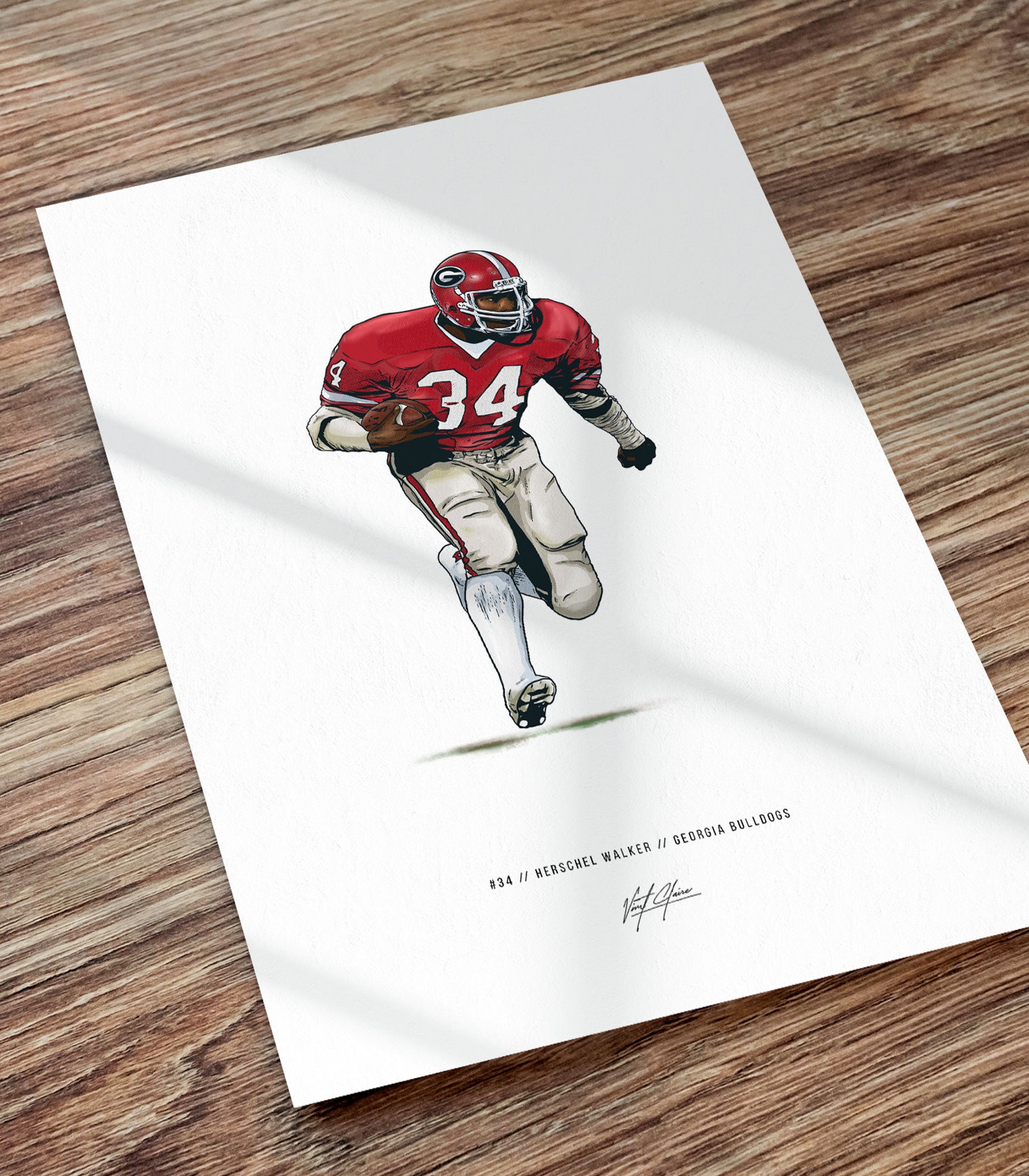 Herschel Walker Illustrated Art Print Poster Herschel Walker - Etsy