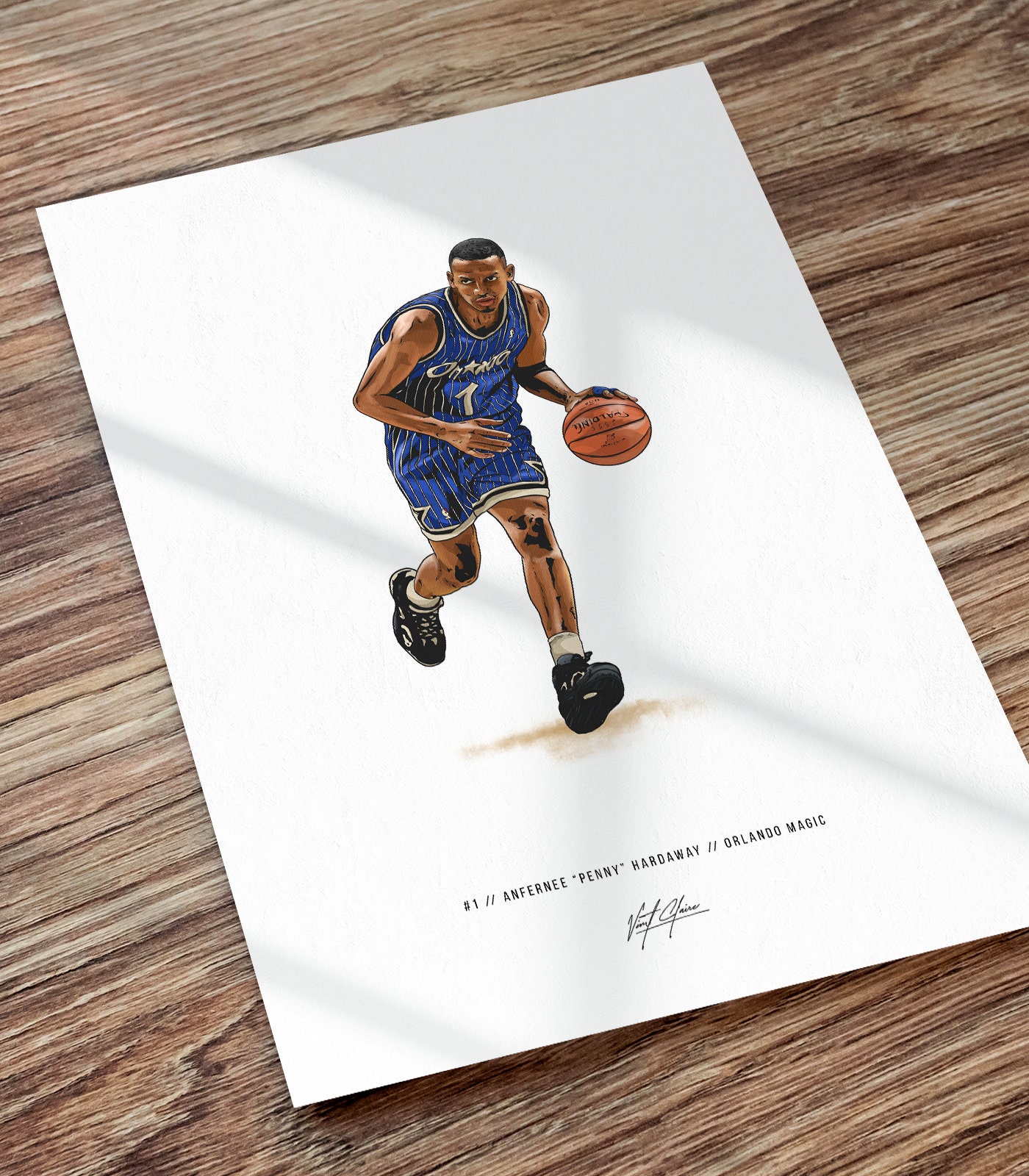 Penny Hardaway Orlando Magic Basketball Art Illustrated Print ...