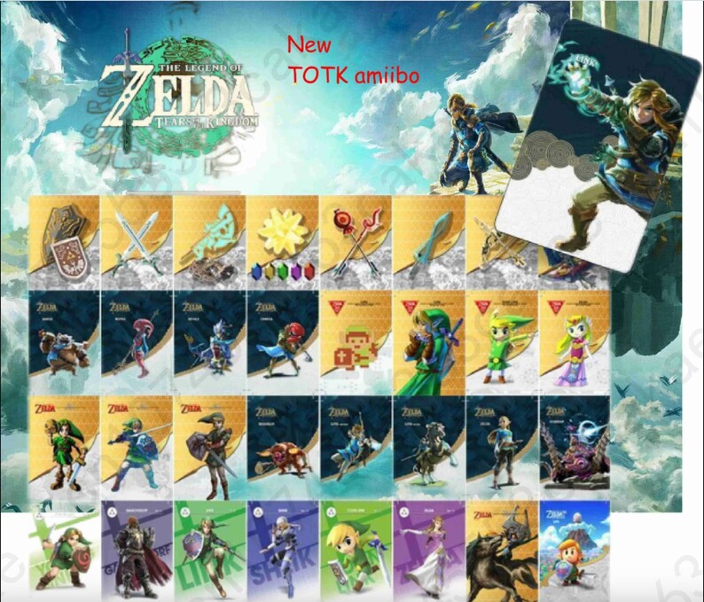 Loz Tok Botw Amiibos Custom Made Cards Entire Collection - Etsy