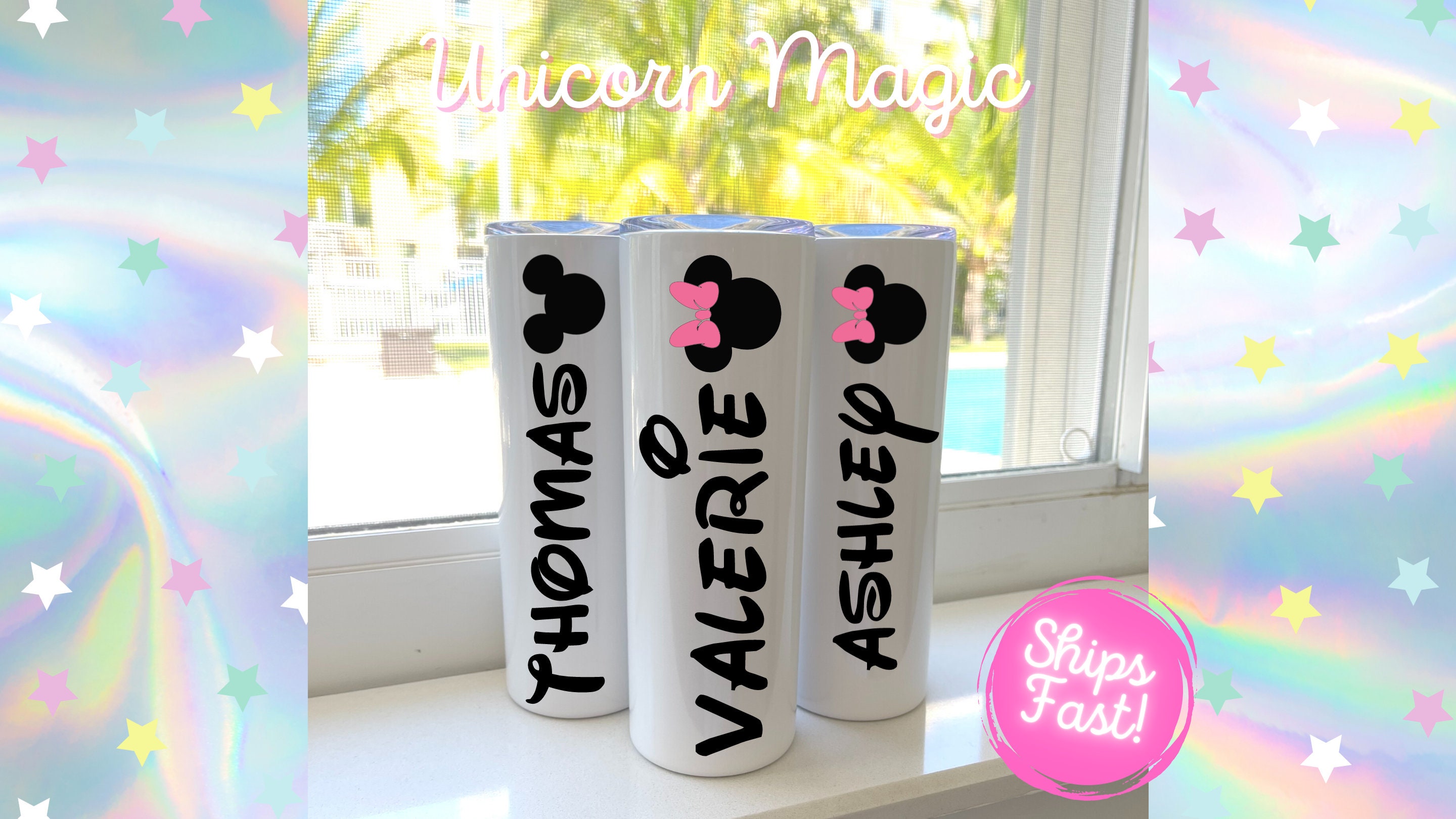 Minnie Personalized Tumbler, Mickey Tumbler, Tumbler With Straw, Disn…