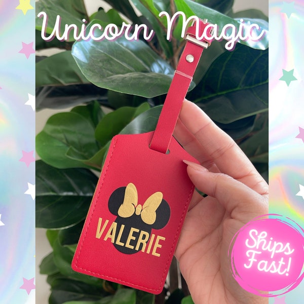 Minnie Personalized Luggage Tag, Mickey Luggage Tag, Disney Luggage Tag, Disney Personalized Luggage Tag, Minnie Mouse, Mickey Mouse, Disney