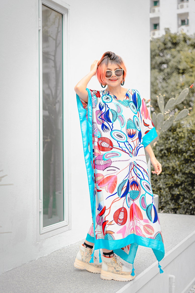 Blue And Colorful Abstract Bohemian Maxi Dress