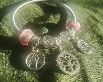 Tree of Life Beaded Charm Bracelet