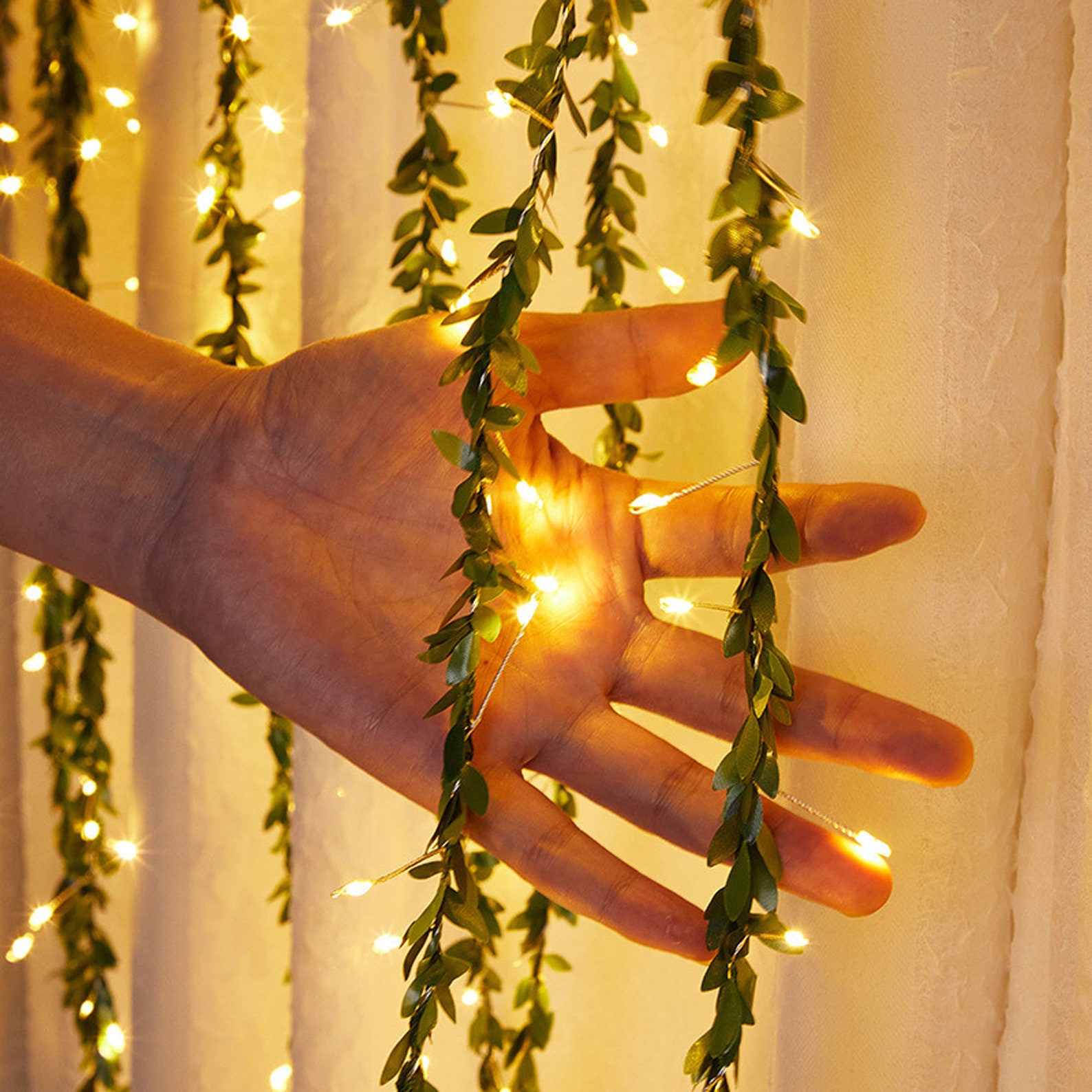 Botanical Leaf Fairy Lights LED String Light Hanging Fairy Etsy