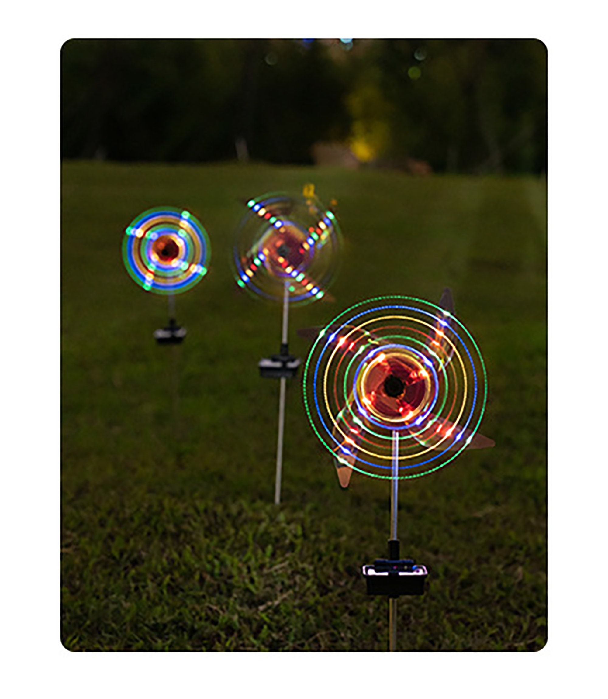 2PCs Windmill Solar Energy Light Garden Yard LED Light Etsy