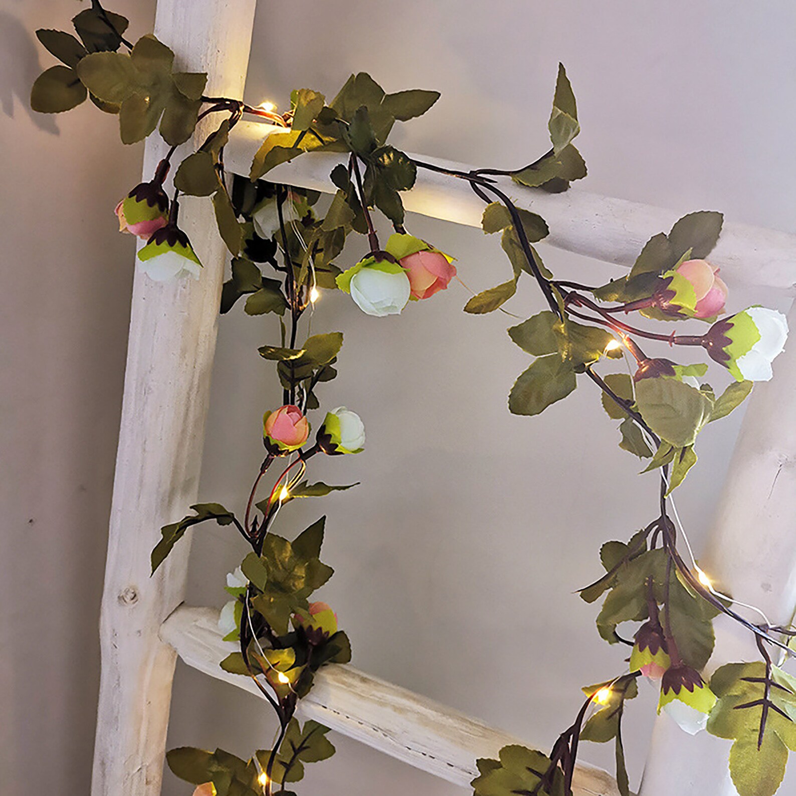 Red Rose Garland String Lights Red Rose Hanging Fairy Lights Etsy