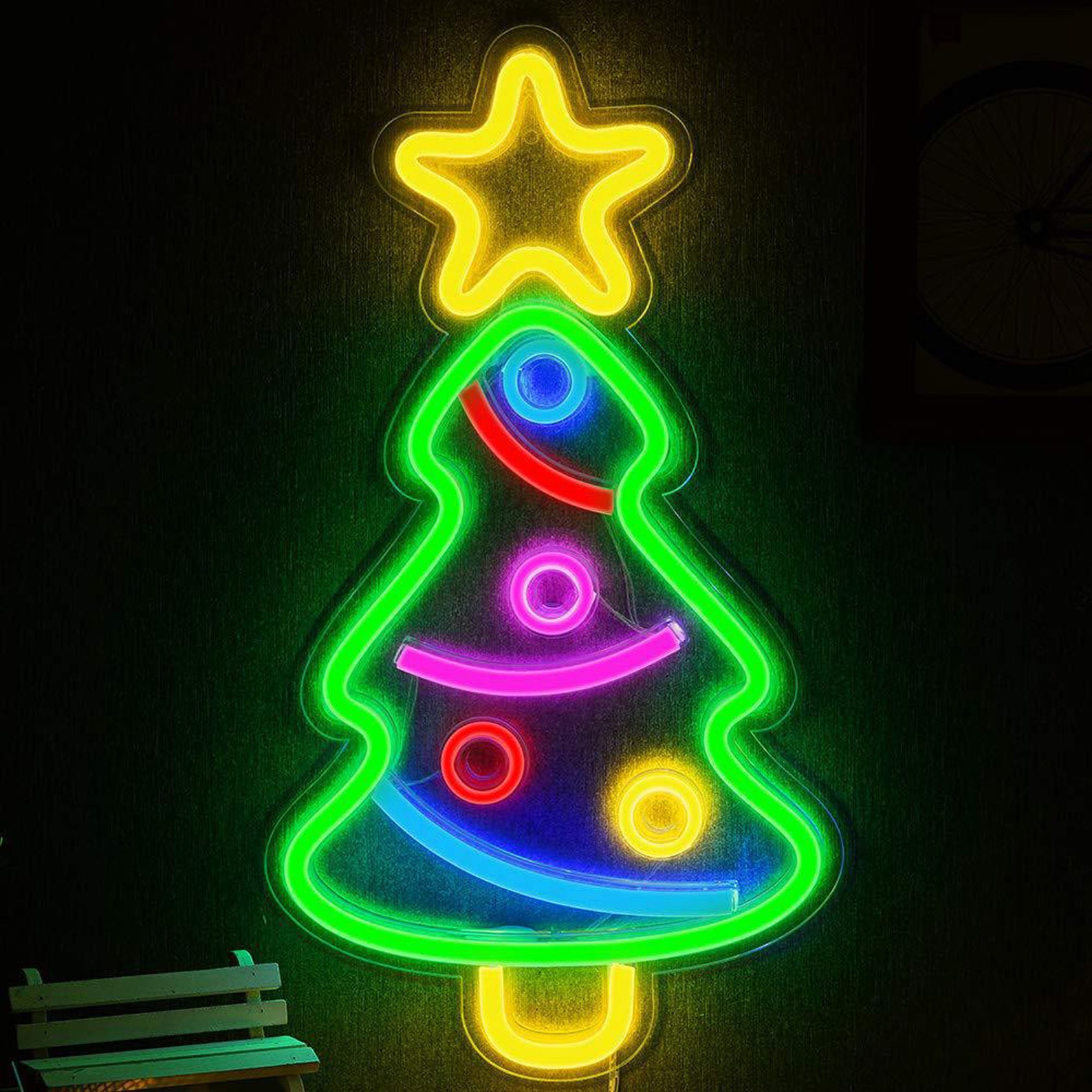 Christmas Tree Neon Sign Christmas Tree Ornament Decoration Etsy
