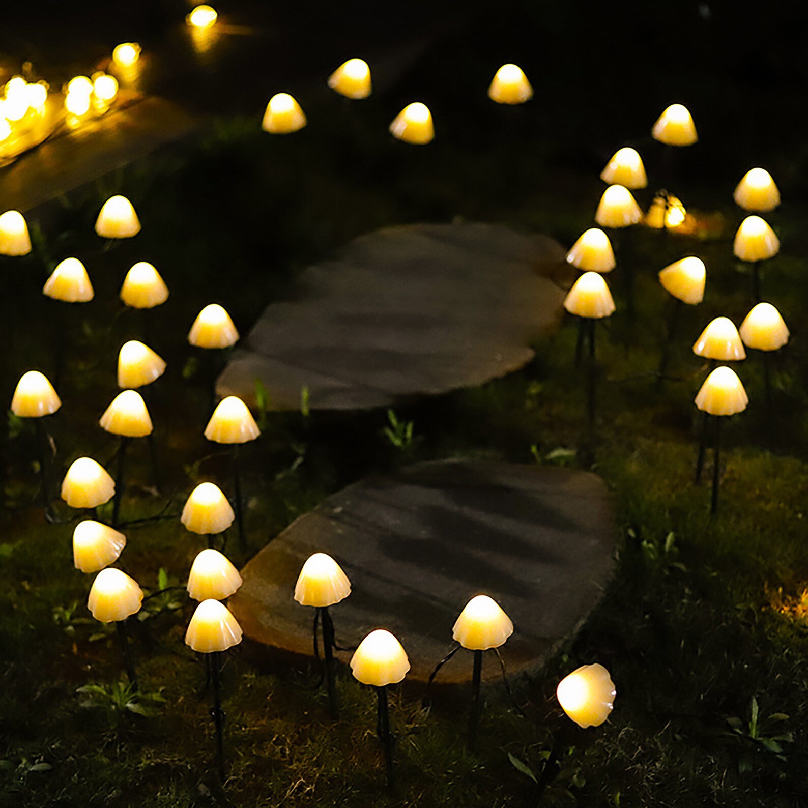 Mushroom Lamps Mushroom Solar Energy Lights Plant LED String Etsy