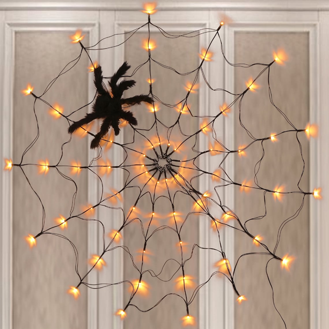 Halloween Black Spider Web Light Scrary Halloween Decor image 0