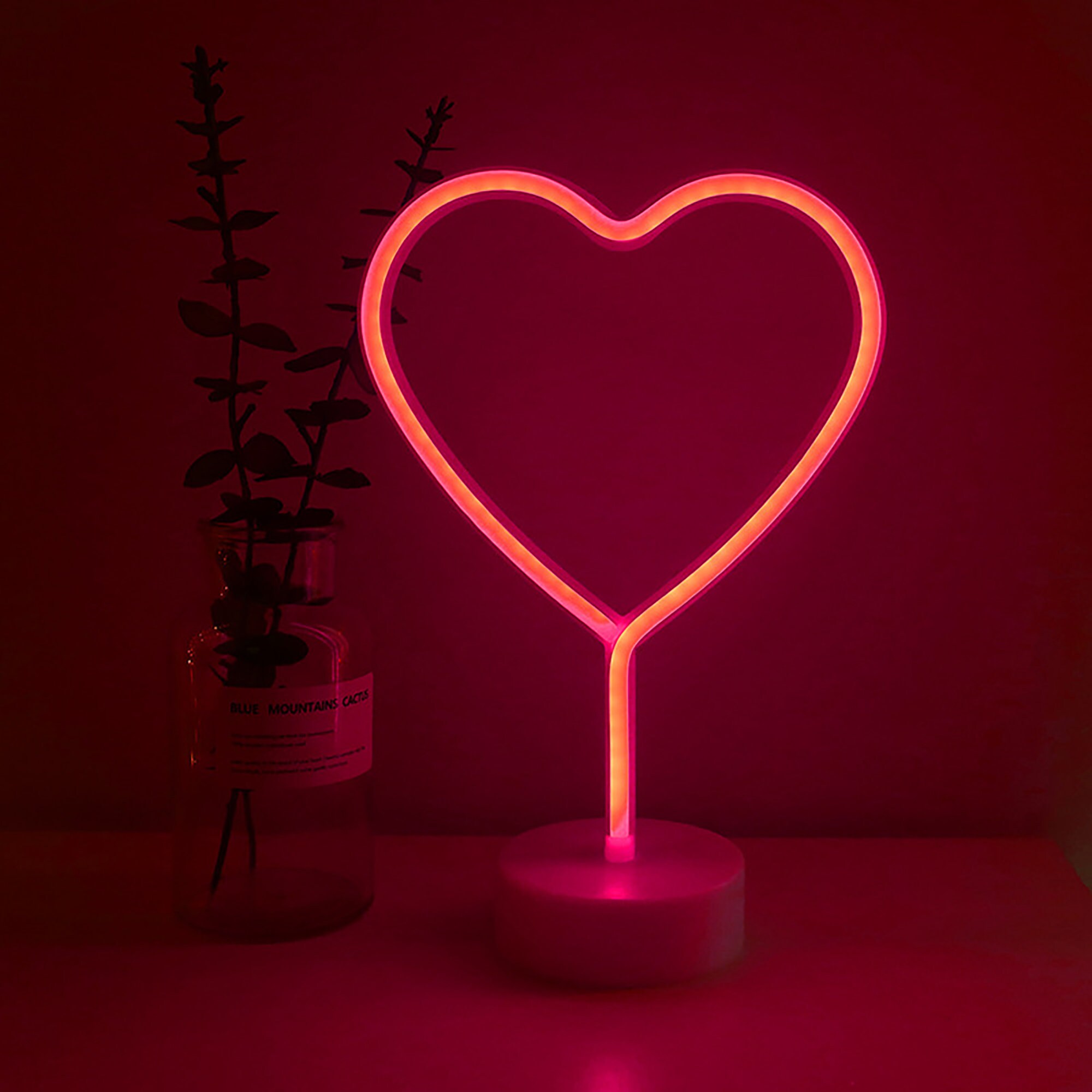 Luz LED del corazón rojo luz de neón del corazón signo de Etsy