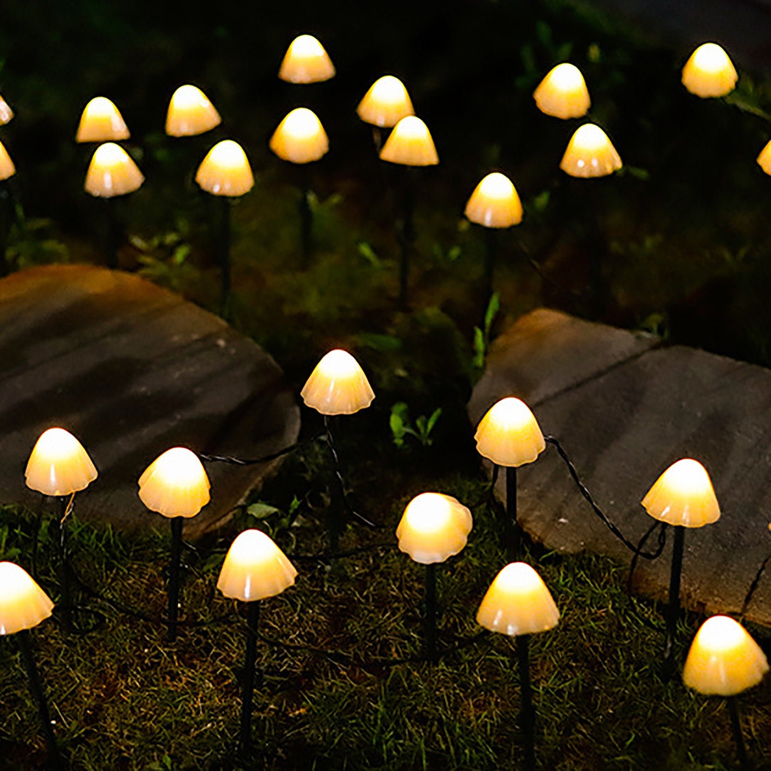 Mushroom Lamps Mushroom Solar Energy Lights Plant LED String Etsy