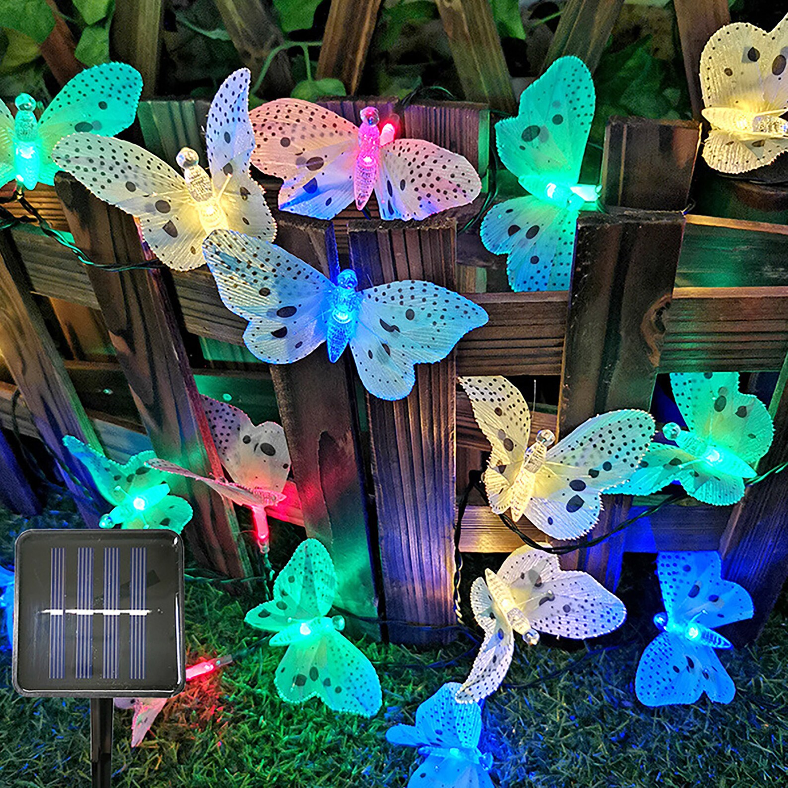 Led Solar Powered Butterfly Fiber Fairy String Lights Etsy
