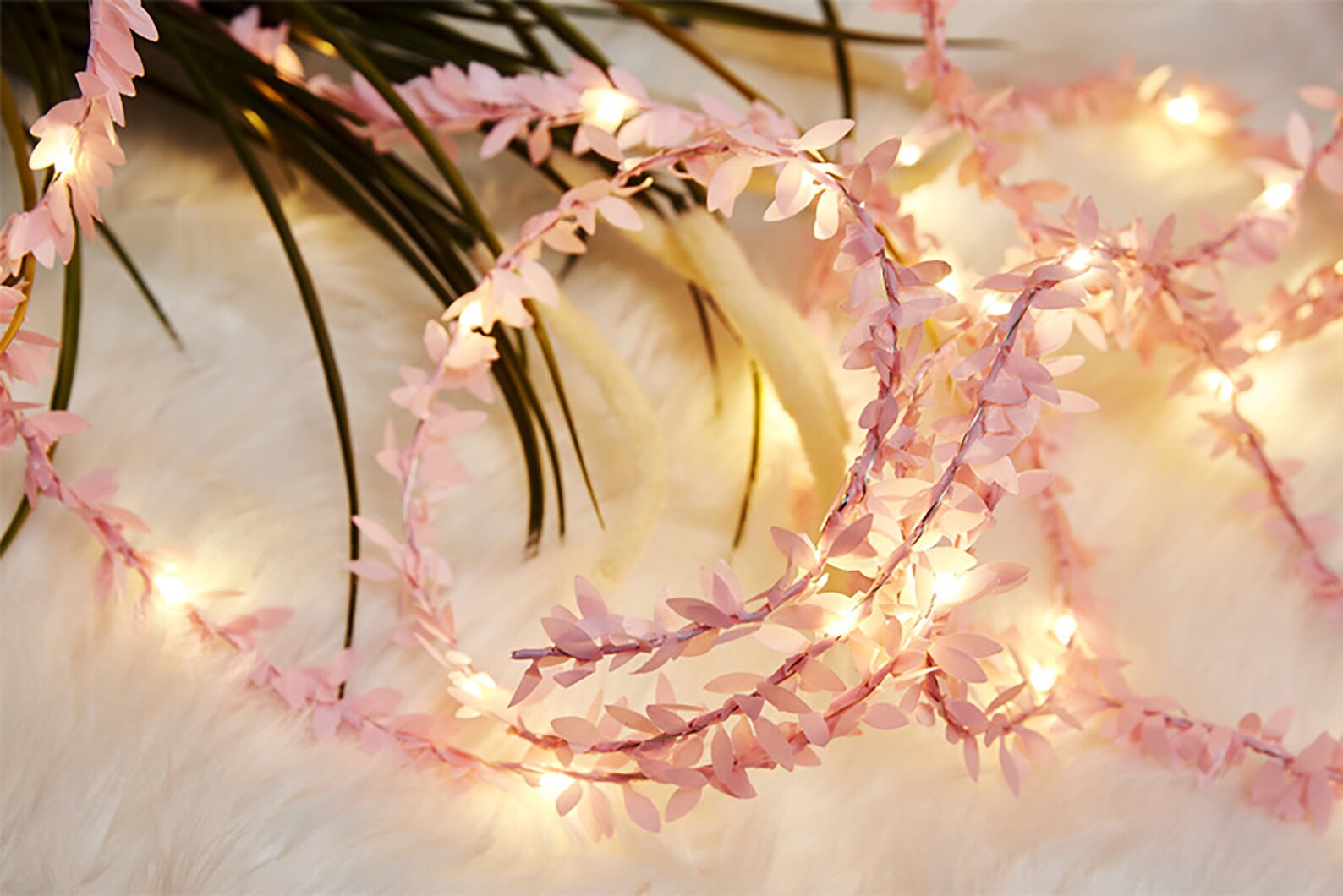 Pink Leaf Fairy Lights Farmhouse String Lights Plant Fairy Etsy