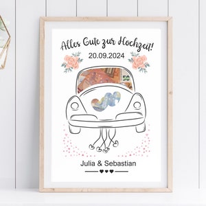 Geldgeschenk zur Hochzeit, Hochzeitsgeschenk Brautpaar, Auto