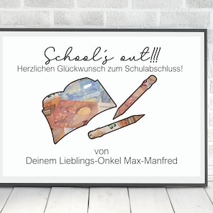 Geldgeschenk Schulabschluss DIY personalisiert, Printable