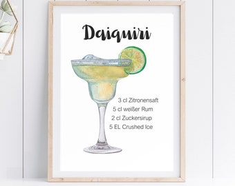 Image d'affiche de décoration de cuisine Cocktail Daiquiri