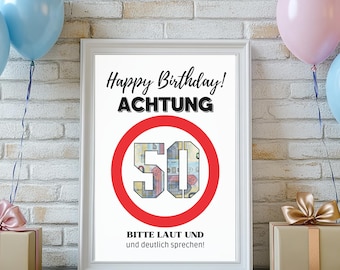 Birthday gift 50th birthday, cash gift, give cash 50 years