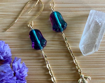 Tiny Tulip and Bitty Bee Earrings