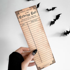 Vintage Haunted Library Card Bookmark | Haunted Library | Bookish Ghost | Felbrigg Hall | Ghost Stories | Dark Academia | Gothic Bookmarks