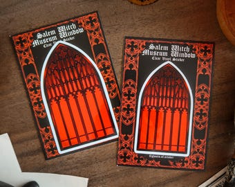 Salem Witch Museum Window Sticker | Die Cut Vinyl | Waterproof | Gloss Sticker | gothic stationery | spooky art | journal | witchy