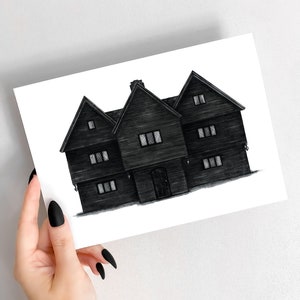 Salem Witch House A5 Print | gothic art | salem | witch | halloween | witchy | magic | dark art | architecture | A5