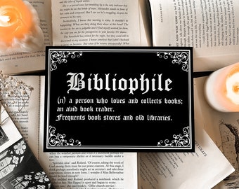 Bibliophile Definition Gothic Print | gallery wall art | gothic art | gothic decor | bookish | book lover | library | books | quote |