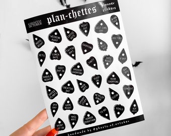 Plan-chettes Planner Stickers | stationary | gothic | sticker sheet | bullet journal | kawaii | spooky | planchette | witchy | goth planner