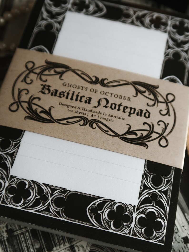 Goth Notepad Basilica Notepad - BLACK | Gothic Stationery | Gothic Architecture ...