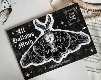 All Hallows Moth Sticker | Die Cut Vinyl | Waterproof | Gloss Sticker | moth art | entomology | gothic architecture | Journal | Stationary