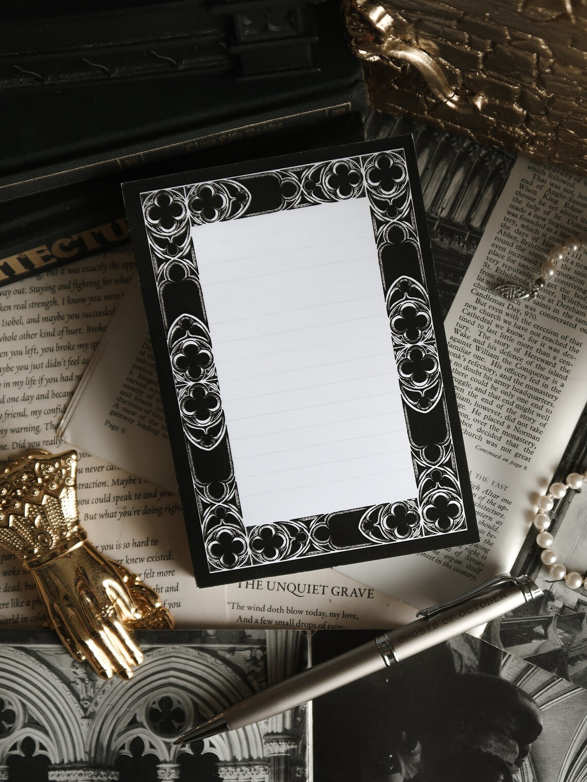 Basilica Notepad - BLACK | Gothic Stationery | Gothic Architecture ...