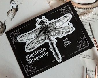 Libelle Sticker | Die geschnittenen Vinyl | Wasserfest | Glanz Aufkleber | Libelle Kunst | Entomologie | gotische Architektur | Schreibwaren