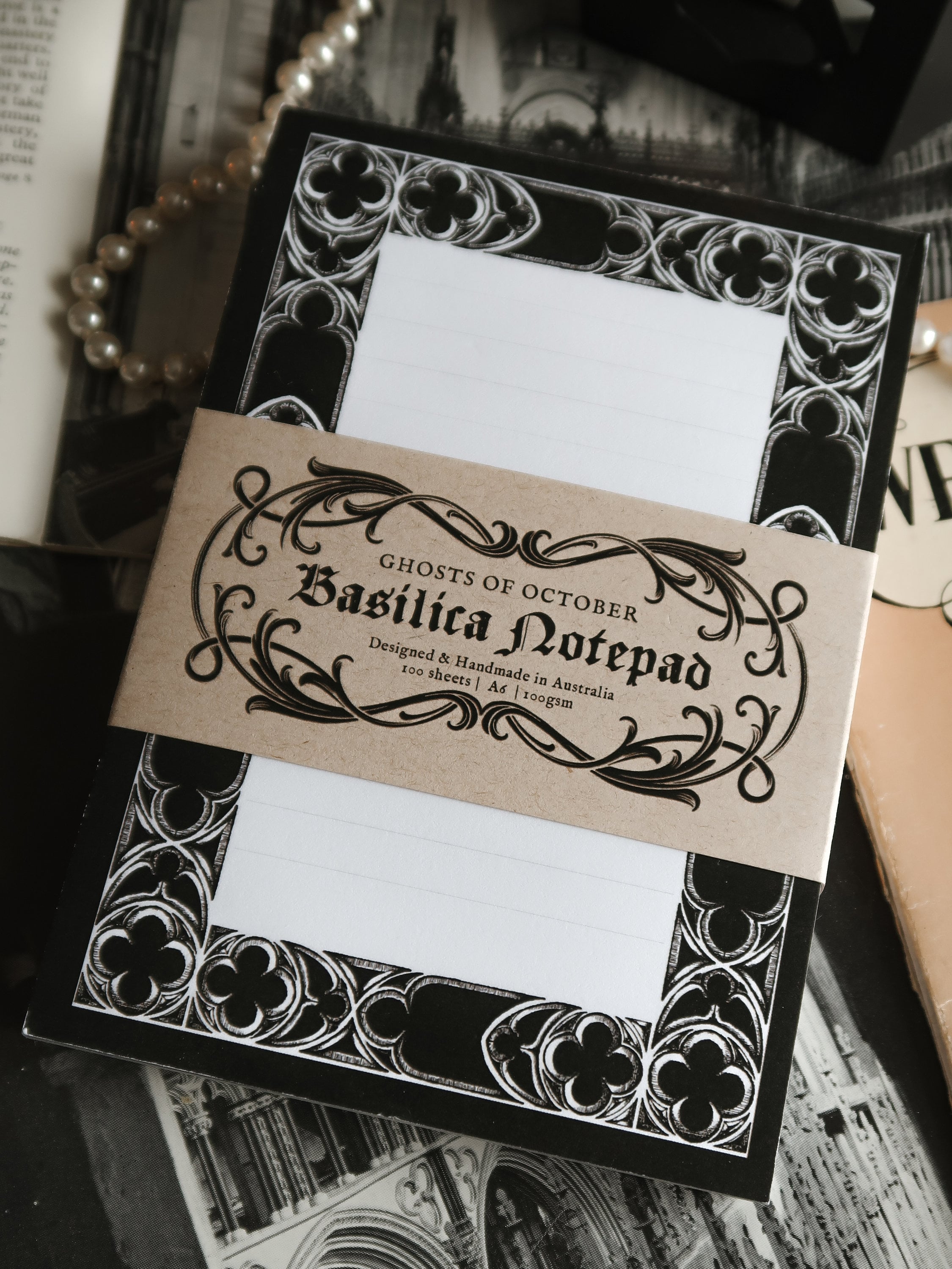 Basilica Notepad - BLACK | Gothic Stationery | Gothic Architecture ...