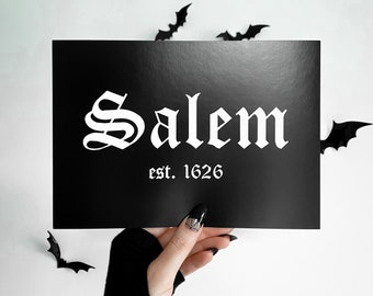 Impresión gótica de Salem (fundada en 1626) / bruja de Salem / casa de brujas / brujas / espeluznante / arte gótico / decoración gótica / 1692 / historia / Salem, Massachusetts
